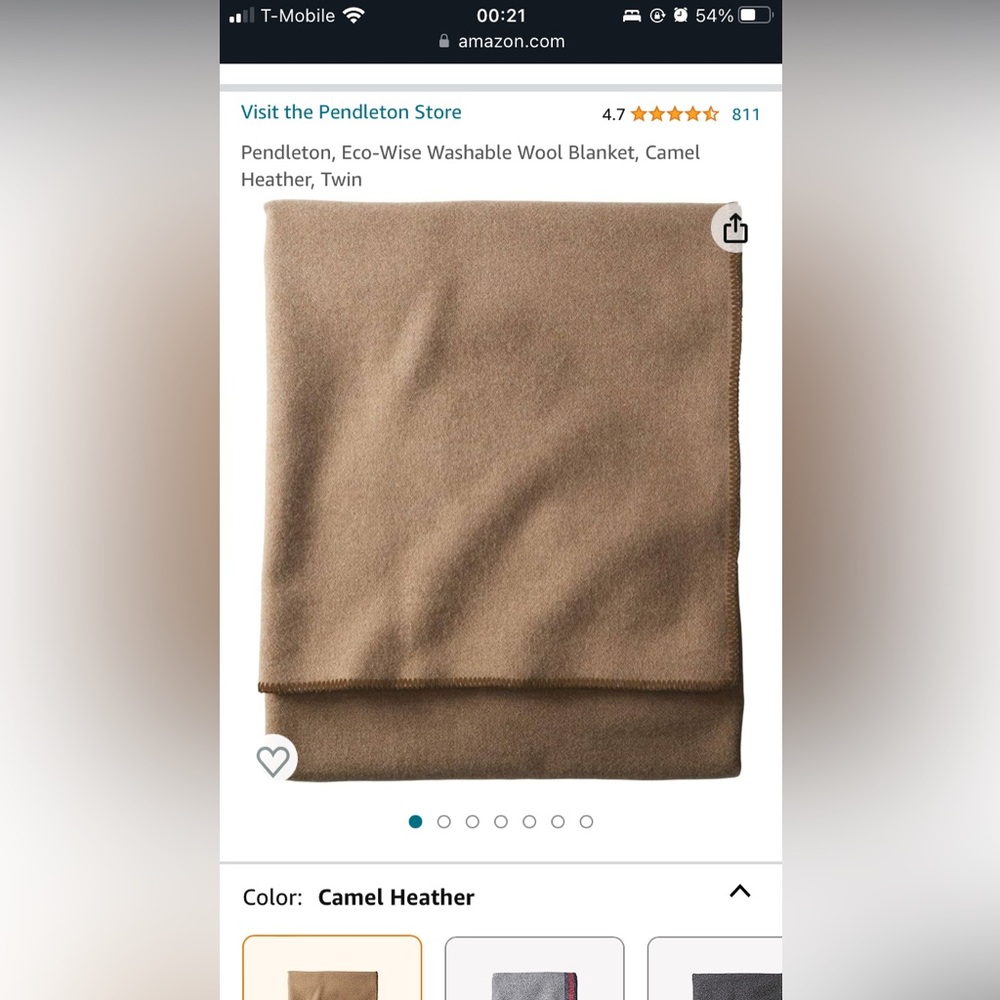 100% Wool Camel Blanket